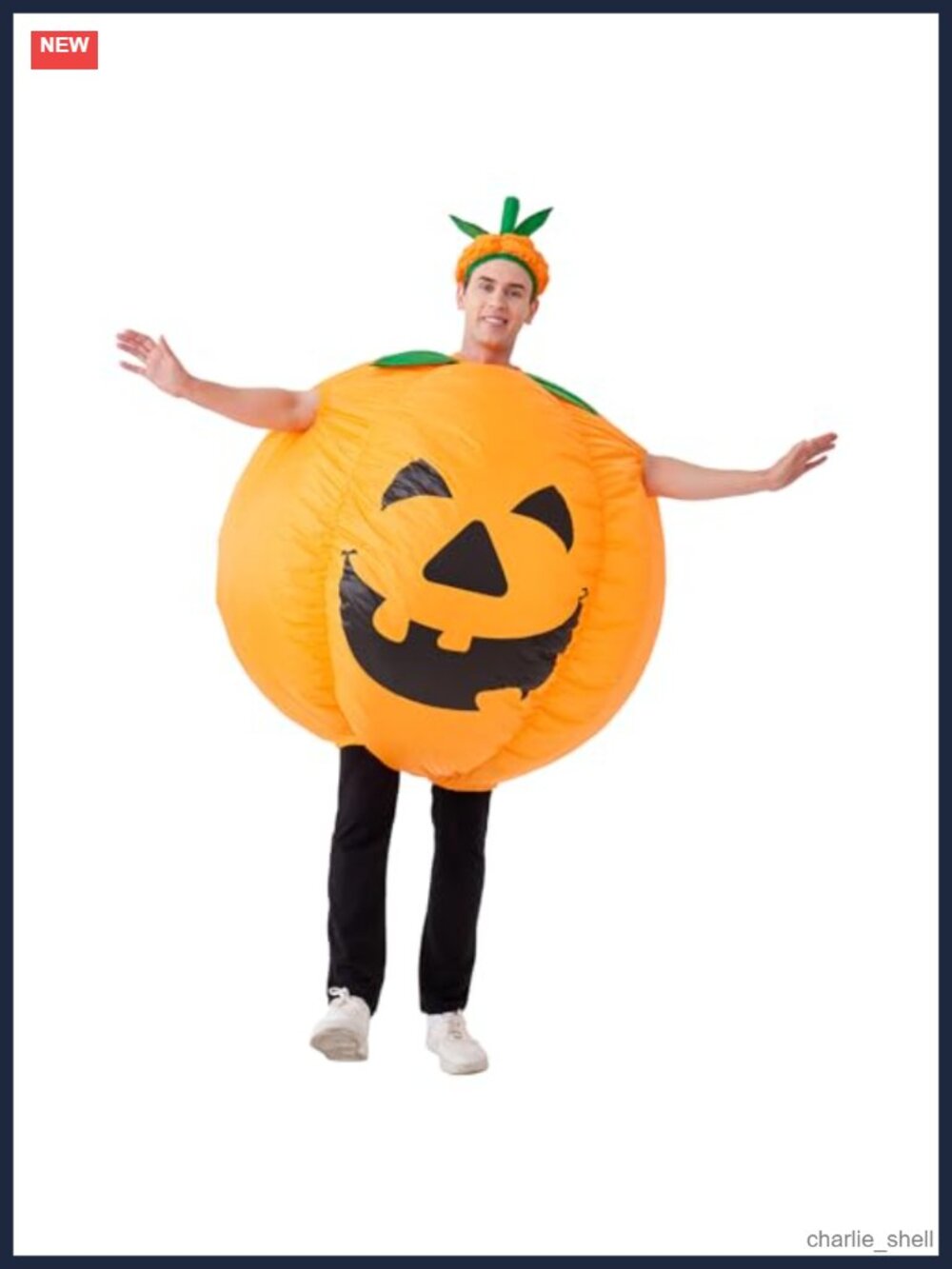 Adult Inflatable Pumpkin Blow Up Jumpsuit Costume Halloween